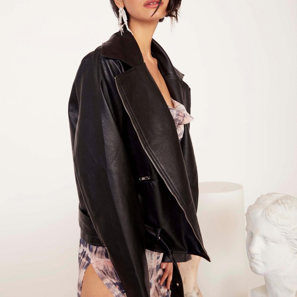 Nasty Gal It’s a Long Ride oversized black faux